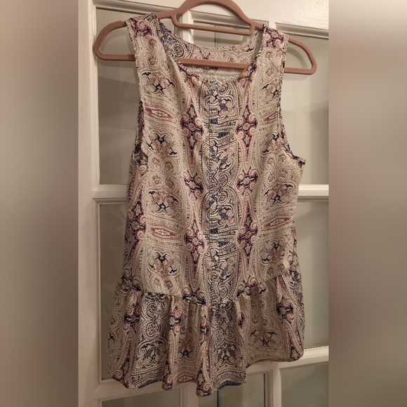 RAGA Paisley Like Design Lace Front Blouse With Ruffle Hem - Cream & Black - Picture 6 of 8